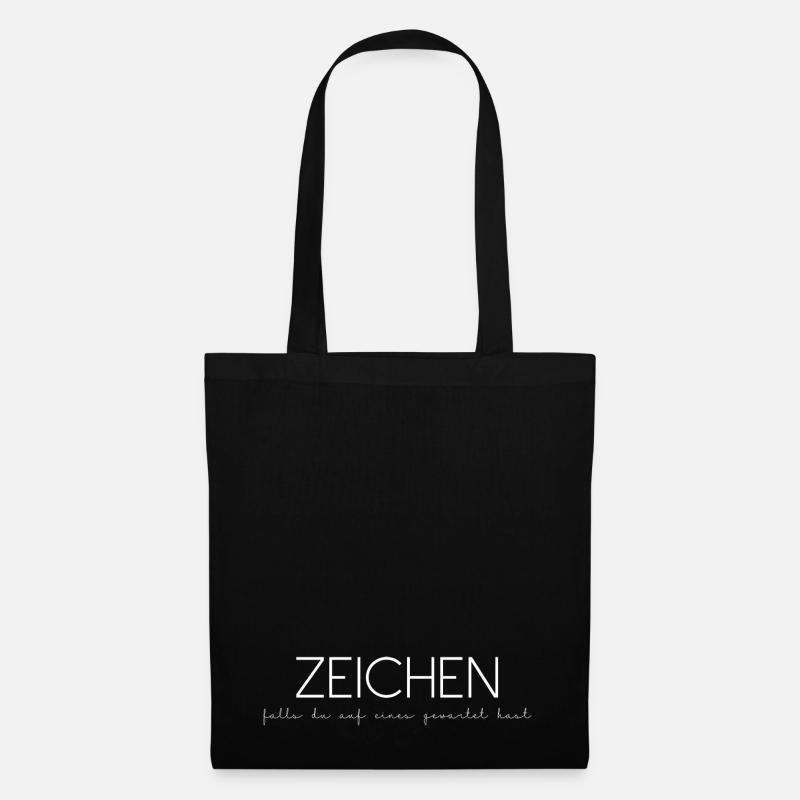 Zeichen falls gewartet lustiger Spruch lustige - Stoffbeutel - Schwarz