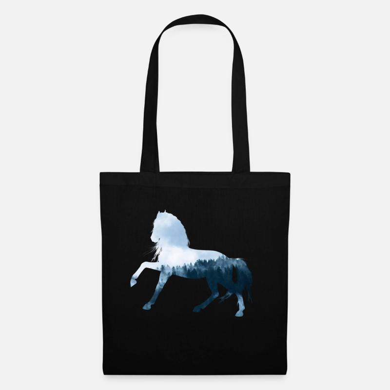 Pferd - Stoffbeutel - Schwarz