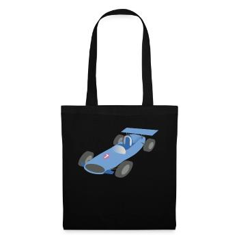 voiture de course - Sac en tissu - noir - Devant
