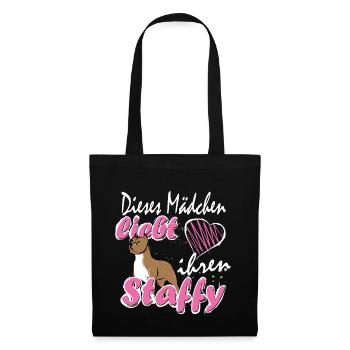American Staffordshire Terrier Hunde Kampfhund - Stoffbeutel - Schwarz - Vorne