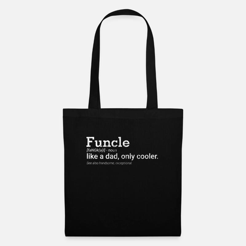 Lustiger Onkel Funcle - Stoffbeutel - Schwarz