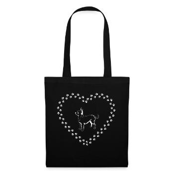 Amour chihuahua - Sac en tissu - noir - Devant