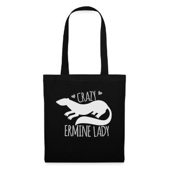 Crazy ermine lady - Tote Bag - black - Front