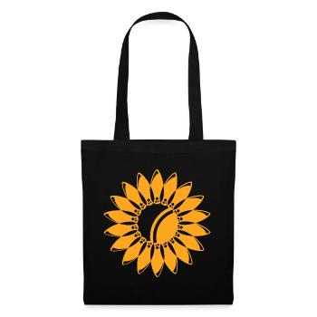 sunflower sun flower icon logo flower symbol - Tote Bag - black - Front