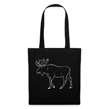 Elch Hirsch Geweih Rentier Geschenk Geschenkidee - Stoffbeutel - Schwarz - Vorne