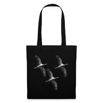 Grues migratrices d’oiseaux dans les tons de gris - Sac en tissu - noir - Devant