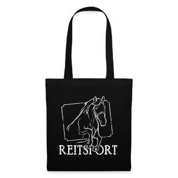 Reiten Pferde Reitsport Reiterin Reiter - Stoffbeutel - Schwarz - Vorne