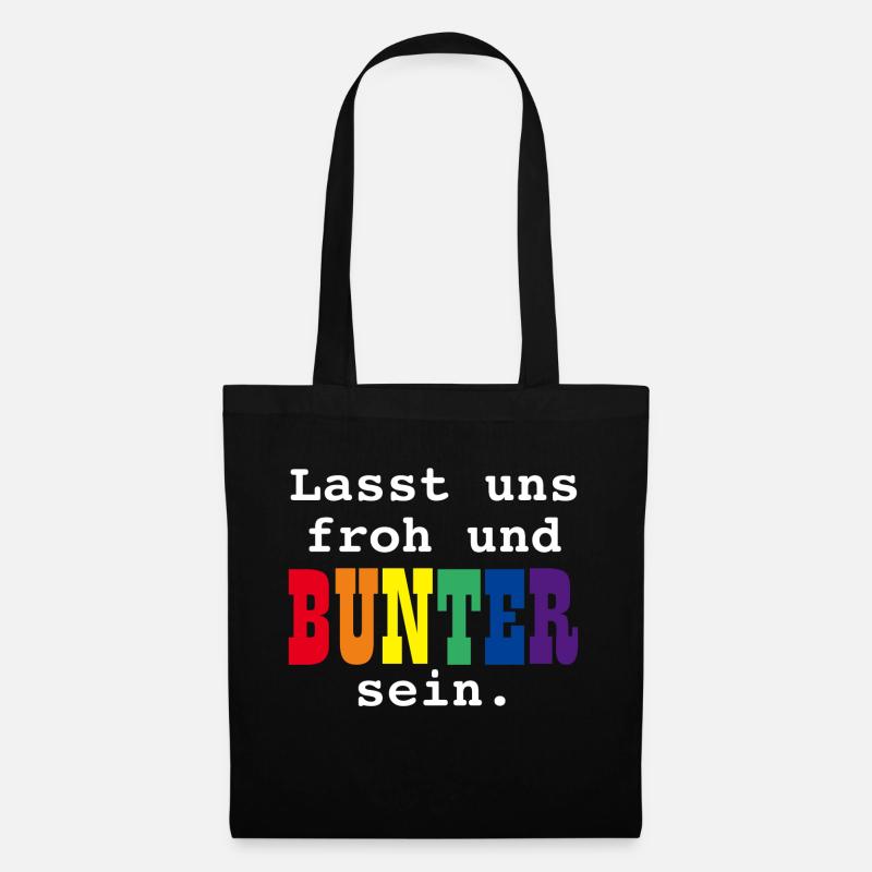LASST UNS FROH UND BUNTER SEIN - GAY PRIDE RAINBOW - Stoffbeutel - Schwarz