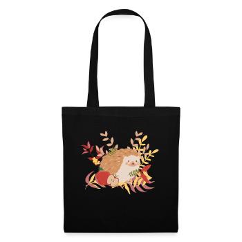Hérisson d'automne - Sac en tissu - noir - Devant
