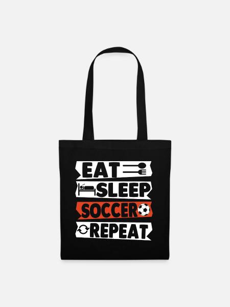 Eat Sleep Soccer Repeat - Stoffbeutel - Schwarz