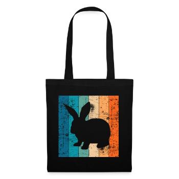 Rabbit Easter Retro Gift - Tote Bag - black - Front