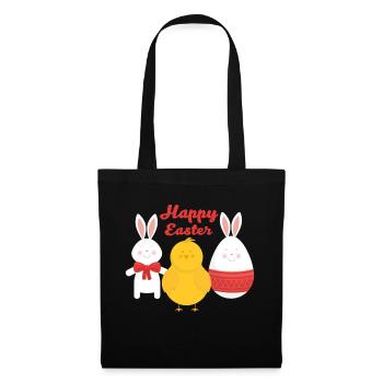 Happy Easter - Stoffbeutel - Schwarz - Vorne