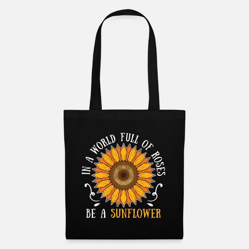 Sonnenblume - Stoffbeutel - Schwarz