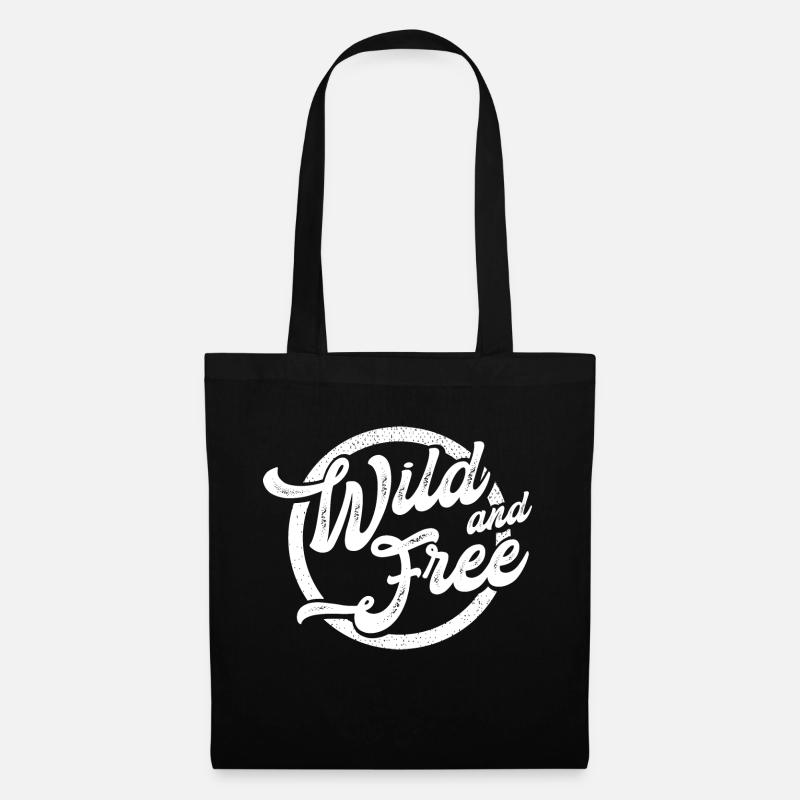 wild and free - frei und wild - Stoffbeutel - Schwarz