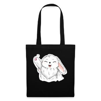 Le lapin qui fait signe - Sac en tissu - noir - Devant