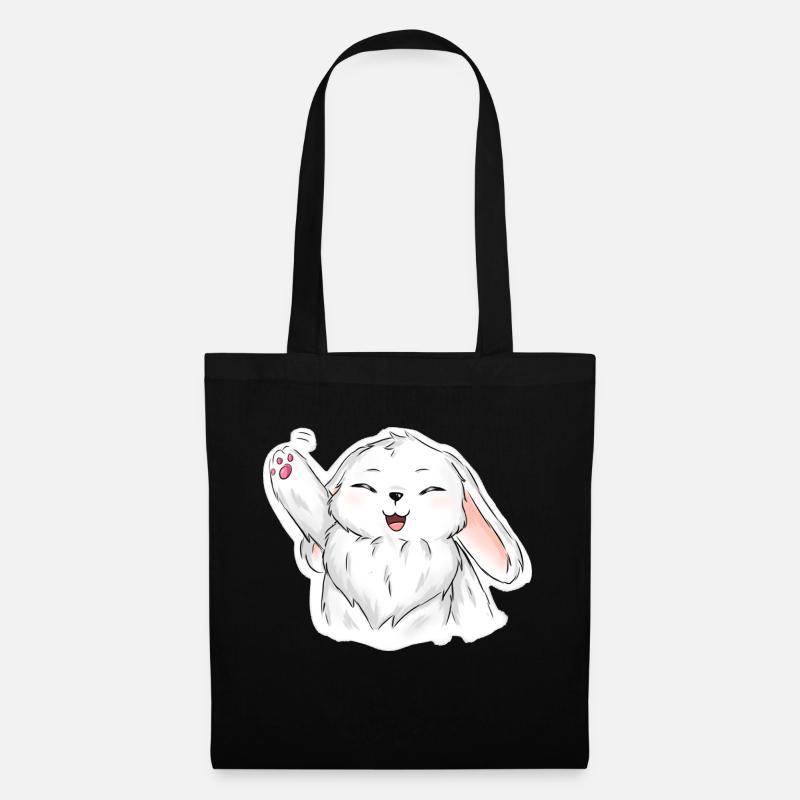 Winkender Hase - Stoffbeutel - Schwarz