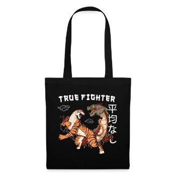 Vintage Drache Tiger 90s vintage Japan Kämpfer - Stoffbeutel - Schwarz - Vorne
