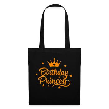 Birthday Princess with Crown Happy Birthday - Sac en tissu - noir - Devant