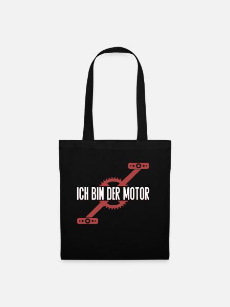 ICH BIN DER MOTOR Fahrrad Gravelbike Shirt - Stoffbeutel - Schwarz