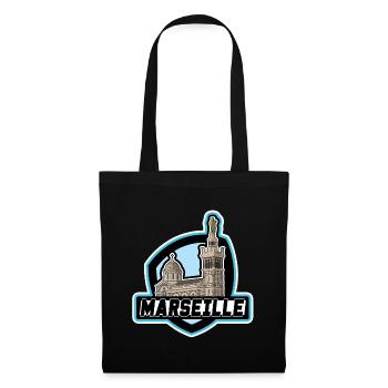 Logo Marseille - Sac en tissu - noir - Devant