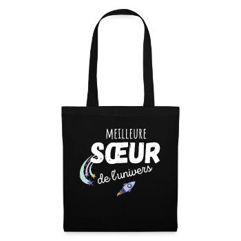 meilleure sœur de l'univers cadeau sœur - Sac en tissu - noir - Devant