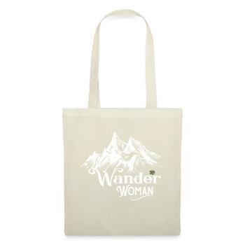 Wander Woman Berge & Edelweiss Wander T-Shirt Frau - Stoffbeutel - Natur - Vorne