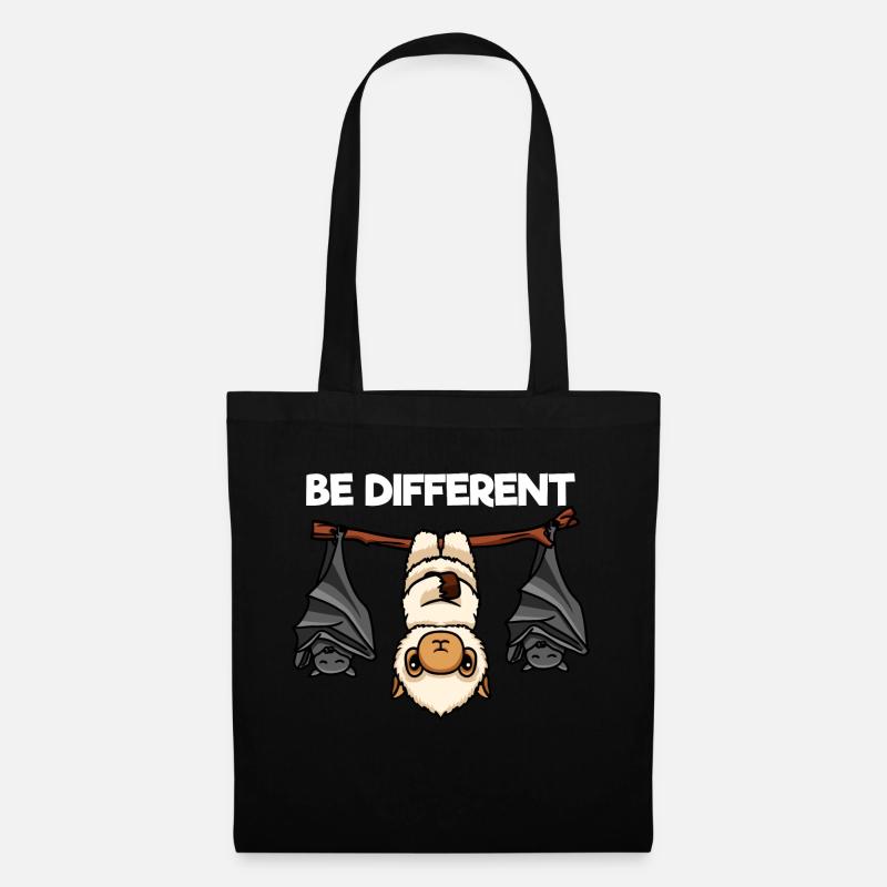 Be Different Llama mit Fledermäusen - Stoffbeutel - Schwarz