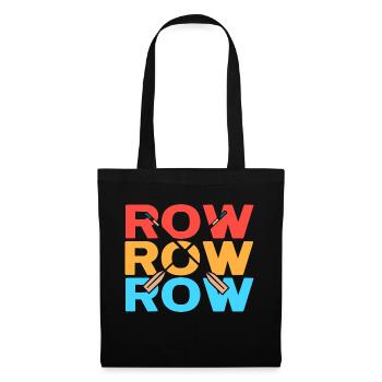 Retro Row Row Row Rowing T-Shirt Present Gift - Tote Bag - black - Front