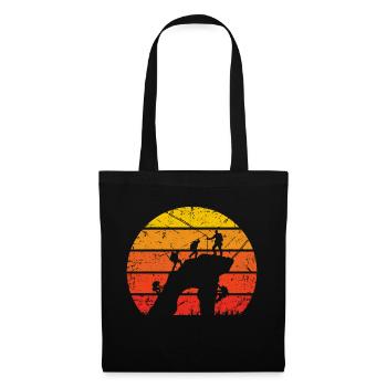 Vintage Sonne und Klettern - - Stoffbeutel - Schwarz - Vorne