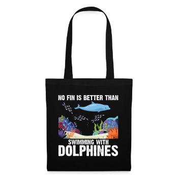 With Dolphins Swimming Dolphin Ocean Sea Mammal - Tote Bag - black - Front