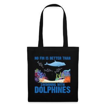 Avec les dauphins Nage Dauphin Océan Mammifère marin - Sac en tissu - noir - Devant