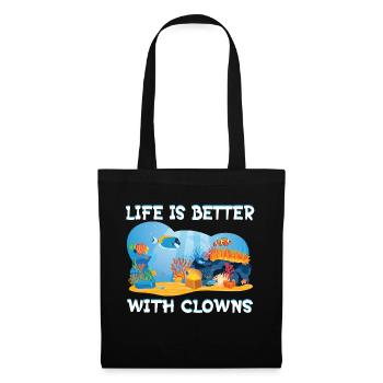 Funny Saltwater Aquarium Aquarist Life Is Better - Stoffbeutel - Schwarz - Vorne