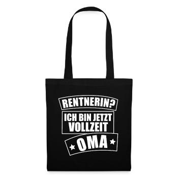 Oma - Rentnerin - Stoffbeutel - Schwarz - Vorne