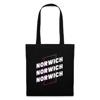 Norwich Angleterre UK City Font Skyline Accueil - Sac en tissu - noir - Devant