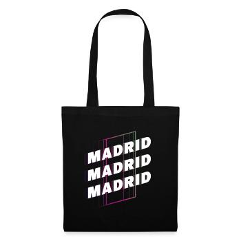 Madrid Spanien Stadt Schrift Skyline Heimat - Stoffbeutel - Schwarz - Vorne