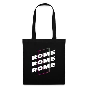 Rom Rome Italien Stadt Schrift Skyline Heimat - Stoffbeutel - Schwarz - Vorne
