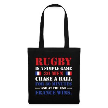 Le rugby est un jeu simple France Rugby - Sac en tissu - noir - Devant
