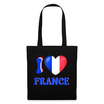 I love France Blue White Red Flag Heart - Tote Bag - black - Front