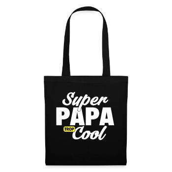 Super Papa Trop Cool / superpapa - Sac en tissu - noir - Devant