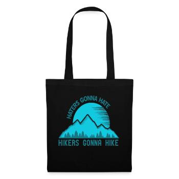 Haters Gonna Hate Hikers Gonna Hike Retro Cool - Stoffbeutel - Schwarz - Vorne