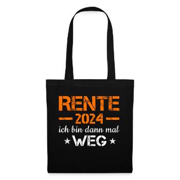 Ich Bin Dann Mal Weg Rente 2024 - Stoffbeutel - Schwarz - Vorne