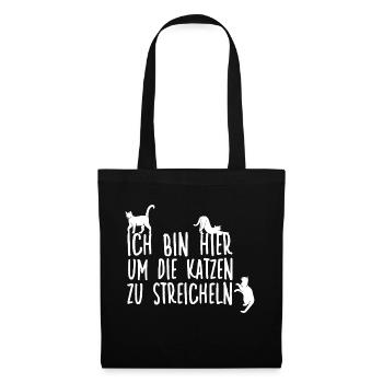 Witziges Katzenliebhaber Katzen Motiv Katzenhalter - Stoffbeutel - Schwarz - Vorne