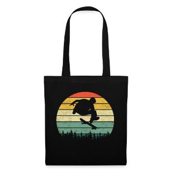 Skateboarder Skateboard Skater Retro - Stoffbeutel - Schwarz - Vorne