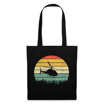 Helicopter Retro Pilot Helicopter Model Making - Tote Bag - black - Front