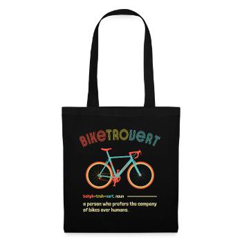 Biketrovert Funny Cycling Quote Introvert Cyclist - Tote Bag - black - Front