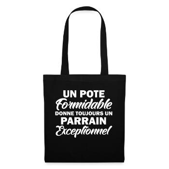 parrain exceptionnel / futur parrain - Sac en tissu - noir - Devant