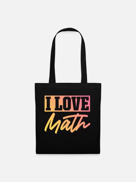 Ich liebe Mathe - Stoffbeutel - Schwarz