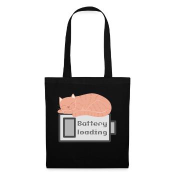 BATTERY LOADING CAT - Stoffbeutel - Schwarz - Vorne