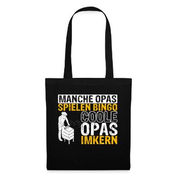Manche Opas spielen Bingo coole Opas imkern | Imke - Stoffbeutel - Schwarz - Vorne