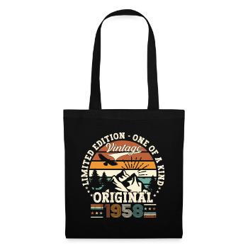 Cadeau original vintage 1958 64ème anniversaire - Sac en tissu - noir - Devant